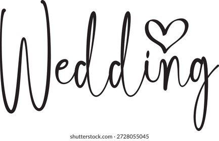 Diseño de tipografía de Boda sobre fondo aislado transparente blanco liso para invitación, tarjeta, camisa, sudadera con capucha, sudadera, ropa, etiqueta, taza, ícono, póster o insignia