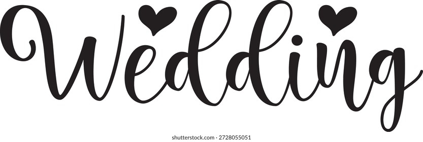 Diseño de tipografía de Boda sobre fondo aislado transparente blanco liso para invitación, tarjeta, camisa, sudadera con capucha, sudadera, ropa, etiqueta, taza, ícono, póster o insignia