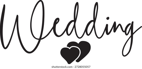 Diseño de tipografía de Boda sobre fondo aislado transparente blanco liso para invitación, tarjeta, camisa, sudadera con capucha, sudadera, ropa, etiqueta, taza, ícono, póster o insignia