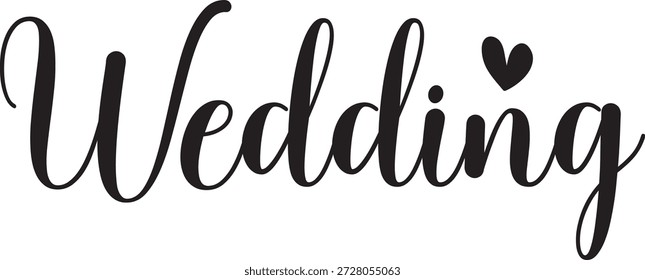 Diseño de tipografía de Boda sobre fondo aislado transparente blanco liso para invitación, tarjeta, camisa, sudadera con capucha, sudadera, ropa, etiqueta, taza, ícono, póster o insignia