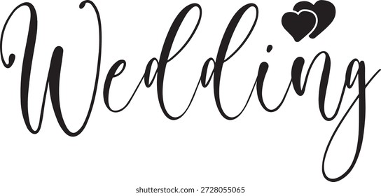 Diseño de tipografía de Boda sobre fondo aislado transparente blanco liso para invitación, tarjeta, camisa, sudadera con capucha, sudadera, ropa, etiqueta, taza, ícono, póster o insignia