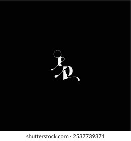wedding typography initial monogram style and elegant concept TP organic hairline logo letter