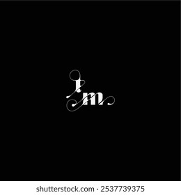 wedding typography initial monogram style and elegant concept TM organic hairline logo letter