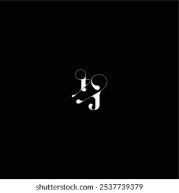 wedding typography initial monogram style and elegant concept TJ organic hairline logo letter