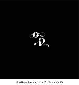 wedding typography initial monogram style and elegant concept OP organic hairline logo letter
