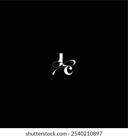 wedding typography initial monogram style and elegant concept LC organic hairline logo letter