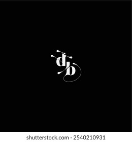 wedding typography initial monogram style and elegant concept DB organic hairline logo letter