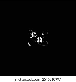 wedding typography initial monogram style and elegant concept CA organic hairline logo letter