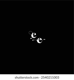 wedding typography initial monogram style and elegant concept CE organic hairline logo letter