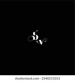 wedding typography initial monogram style and elegant concept BV organic hairline logo letter