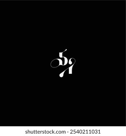 wedding typography initial monogram style and elegant concept BI organic hairline logo letter