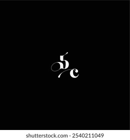 wedding typography initial monogram style and elegant concept BC organic hairline logo letter