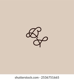 wedding typography monogram luxurious organic style and elegant concept QY dynamic line initial letter