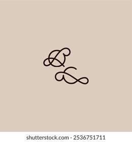 wedding typography monogram luxurious organic style and elegant concept QC dynamic line initial letter