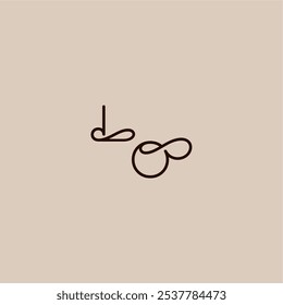 wedding typography monogram luxurious organic style and elegant concept LO dynamic line initial letter