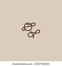 wedding typography monogram luxurious organic style and elegant concept OY dynamic line initial letter