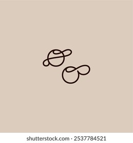 wedding typography monogram luxurious organic style and elegant concept OO dynamic line initial letter