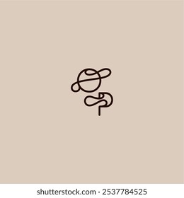 Hochzeit Typografie Monogramm luxuriösen organischen Stil und elegantes Konzept OP dynamische Linie Anfangsbuchstabe