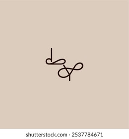 wedding typography monogram luxurious organic style and elegant concept LY dynamic line initial letter
