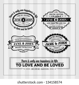 Wedding typography stamps