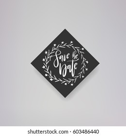 Wedding typography templates. Vector hand written modern calligraphy. Save the Date card.