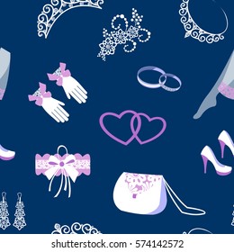 Wedding and valentine day seamless pattern vector illustration.