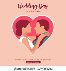 wedding and valentine day vector illustration