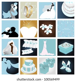 Wedding & Valentine's day graphic design elements for icons, cards & background (Part 3)
