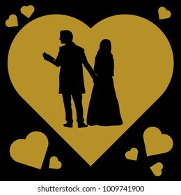 Wedding and Valentine's Day postcard