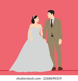 the wedding vector art with pink background