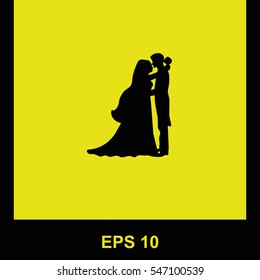 Wedding vector black icon. Isolated illustration. Business picture.