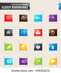 Wedding vector bookmark icons for your design