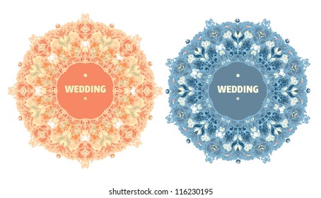 wedding vector decoration. Ornamental round floral lace pattern. kaleidoscopic floral pattern, mandala.