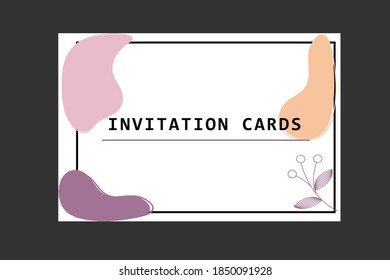 Wedding vector floral invite invitation thank you, rsvp card watercolor design set: garden flower pink peach Rose white Anemone green leaves elegant greenery & golden glitter. Decorative modern layout