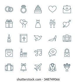 Wedding vector icons set