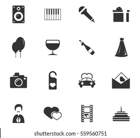 wedding vector icons for user interface design
