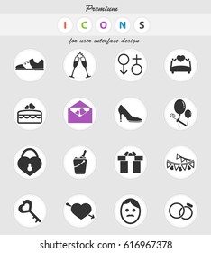 wedding vector icons for user interface design
