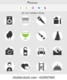 wedding vector icons for user interface design