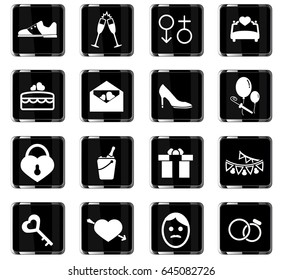 wedding vector icons for user interface design