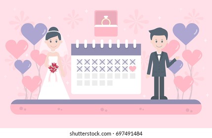 Wedding vector illustration.