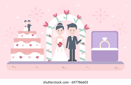 Wedding vector illustration.