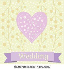 wedding. Vector wedding illustration, wedding heart, symbol of love, wedding background, 