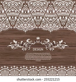 Wedding vector Invitation with a lace decoration for your business