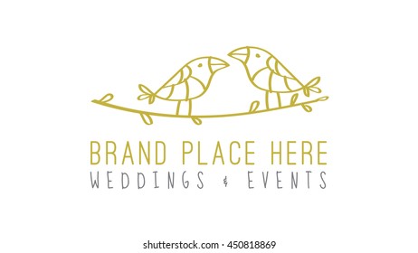 Wedding vector logo template