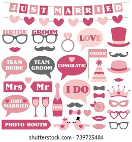 Wedding vector photo booth props