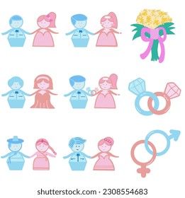 wedding vector set design elements illustration
