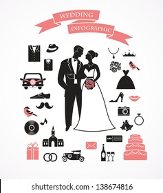 wedding vector set with graphic elements