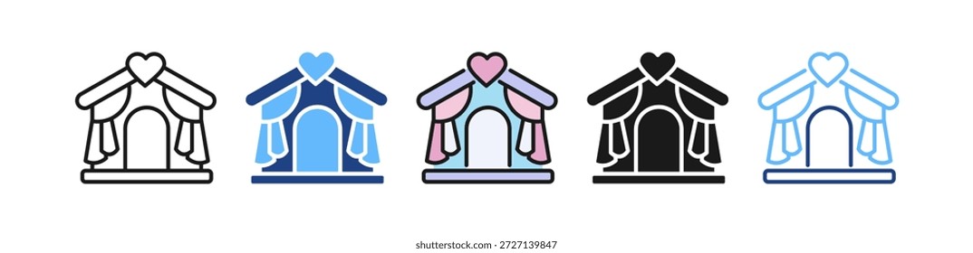 Wedding Venue Icon Multiple Vector Illustration