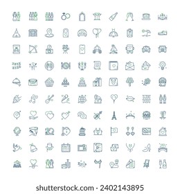 "Wedding Venue Vector Icon Set"