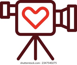 Wedding Video Glyph Two Color Icon For Personal And Commercial Use.

